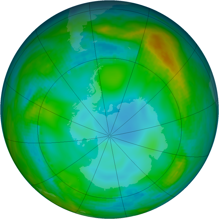 Antarctic ozone map for 02 June 1982